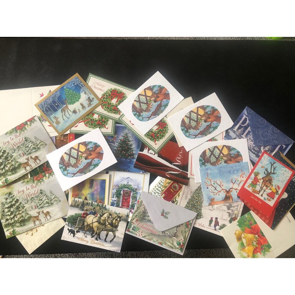 Christmas Card Lot Of 33 Vintage Without Envelopes Unused M4